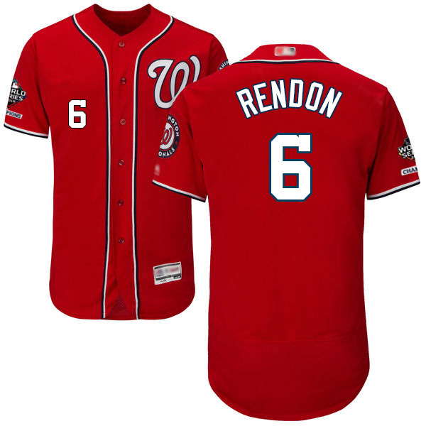 Nationals #6 Anthony Rendon Red Flexbase Authentic Collection 2019 World Series Champions Stitched MLB Jersey