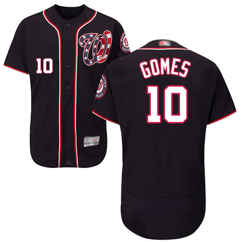 Nationals #10 Yan Gomes Navy Blue Flexbase Authentic Collection Stitched MLB Jersey
