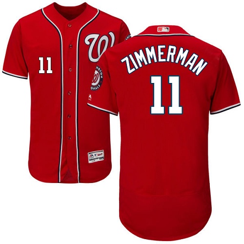 Nationals #11 Ryan Zimmerman Red Flexbase Authentic Collection Stitched MLB Jersey