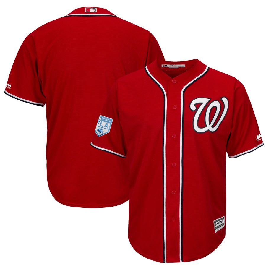 Nationals Blank Red 2019 Spring Training Cool Base Stitched MLB Jersey