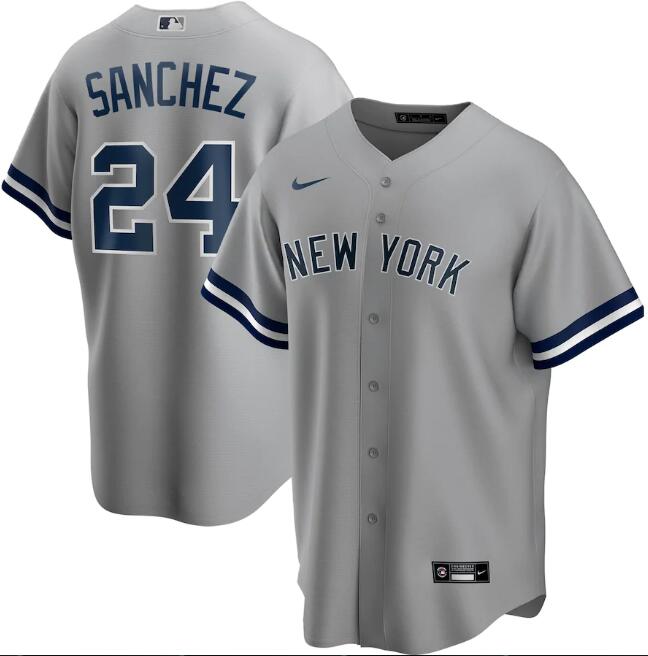 Men's New York Yankees #24 Gary Sánchez Grey MLB Cool Base Stitched Jersey