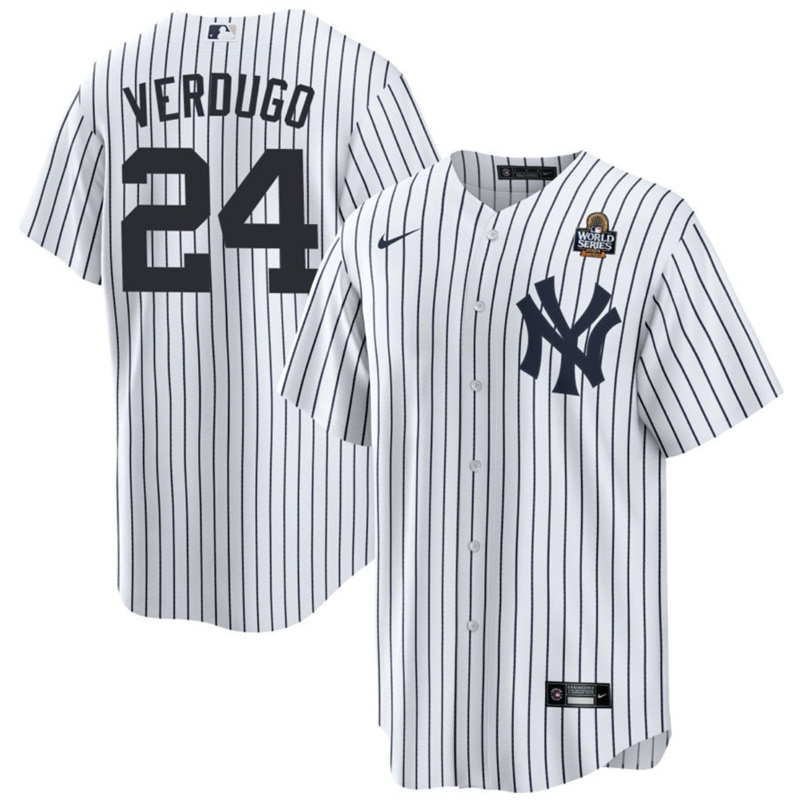 Men's New York Yankees #24 Alex Verdugo White 2024 World Series Cool Base Stitched Baseball Jersey Men's New York Yankees #24 Alex Verdugo White 2024 World Series Cool Base Stitched Baseball Jersey