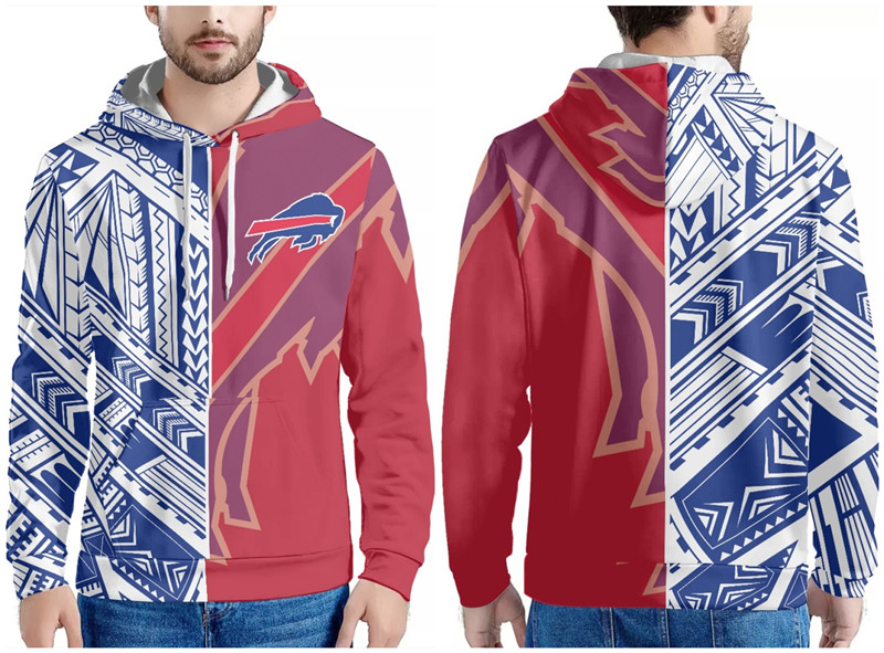 Men's Buffalo Bills Royal/Red/White Pullover Hoodie