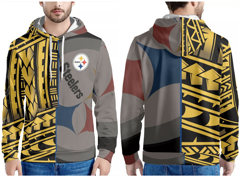 Men's Pittsburgh Steelers Yellow/Gold/Grey Pullover Hoodie