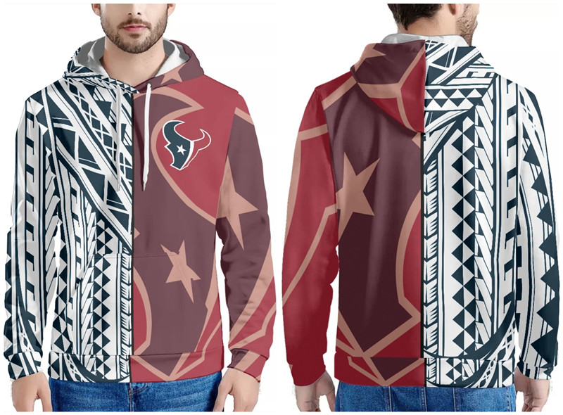 Men's Houston Texans Red/Black/White Pullover Hoodie