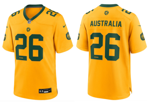 Men's Australia Custom Yellow Game Road Jersey
