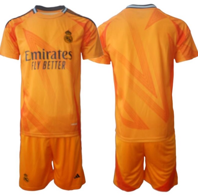 Men's Real Madrid Custom 24/25 Orange Away Soccer Jersey Suit