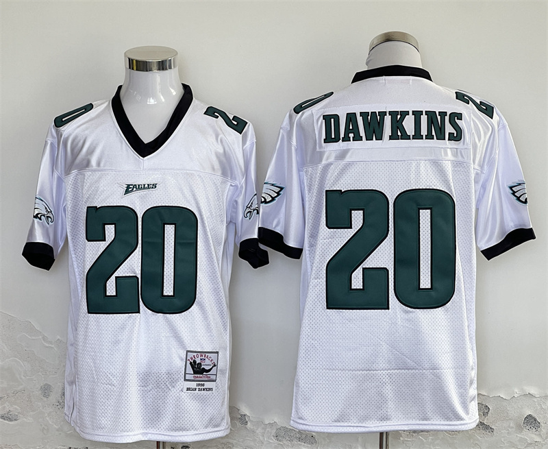 Men's Philadelphia Eagles #20 Brian Dawkins White Stitched Football Jersey