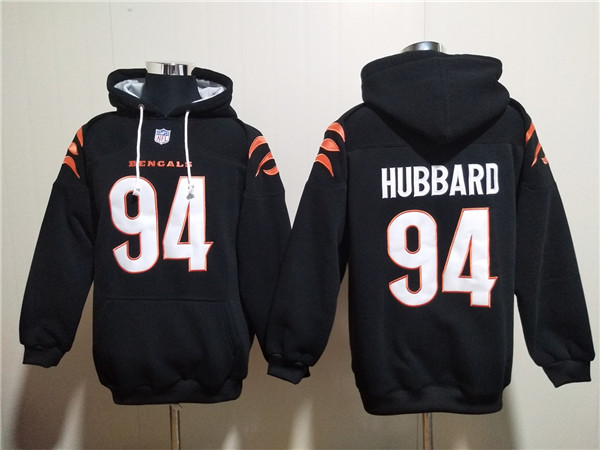 Men's Cincinnati Bengals #94 Sam Hubbard Black Pullover Hoodie