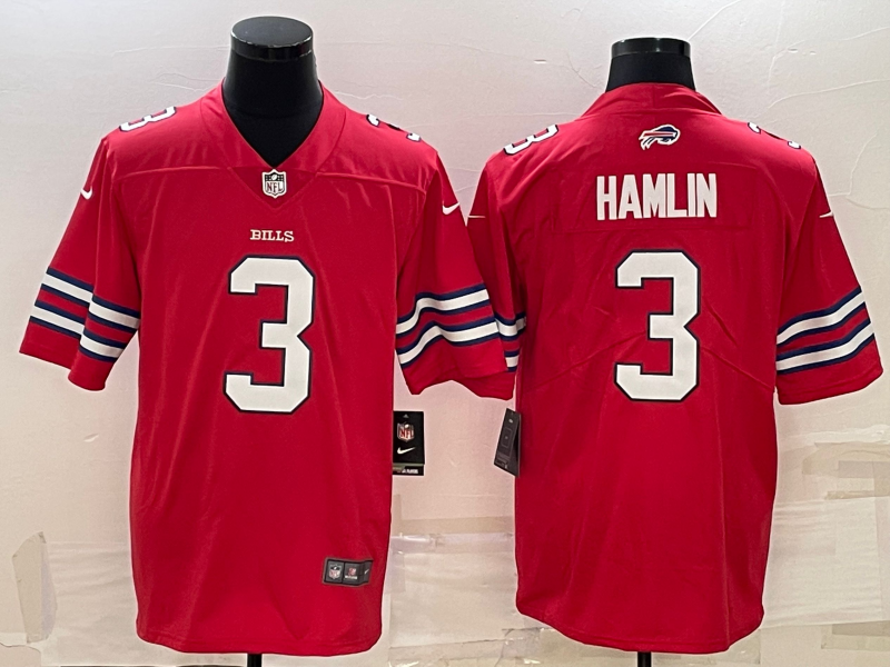 Men's Buffalo Bills #3 Damar Hamlin Red Vapor Untouchable Limited Stitched Jersey