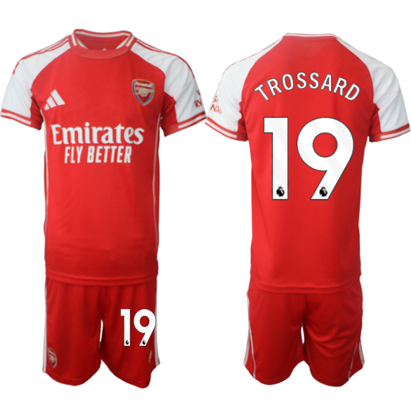 Men's Arsenal F.C #19 Leandro Trossard Red 2025 Home Soccer Jersey Suit Men's Arsenal F.C #19 Leandro Trossard Red 2025 Home Soccer Jersey Suit