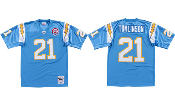 Men's Los Angeles Chargers #21 LaDainian Tomlinson 2009 Blue Stitched Game Jersey