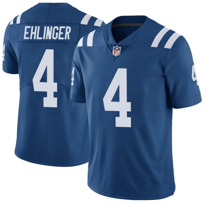 Men's Indianapolis Colts #4 Sam Ehlinger Blue Stitched Jersey