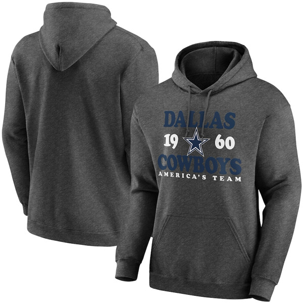 Men's Dallas Cowboys Heathered Charcoal Fierce Competitor Pullover Hoodie