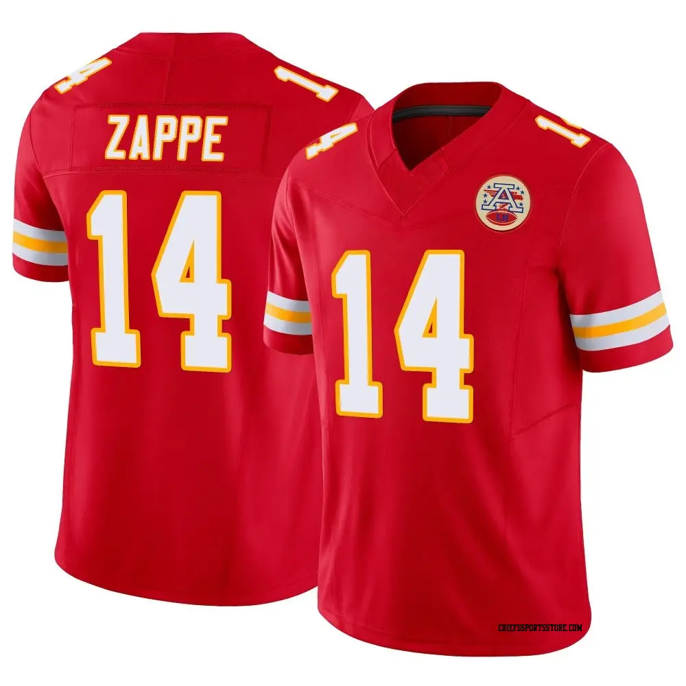 Men’s Kansas City Chiefs #14  Bailey Zappe Red 2025 F.U.S.E. Vapor Untouchable Limited Stitched Football Jersey