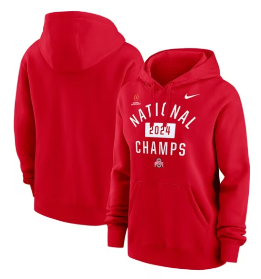 Men's Ohio State Buckeyes Red 2024 National Champions Football Hoodie
