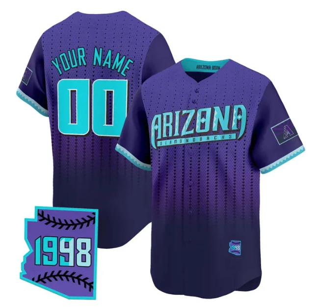 Men's Arizona Diamondbacks Custom Purple 2025 City Connect Limited Stitched Baseball Jersey