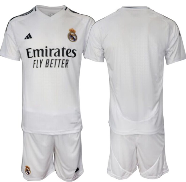 Men's Real Madrid Custom 24/25 White Home Soccer Jersey Suit