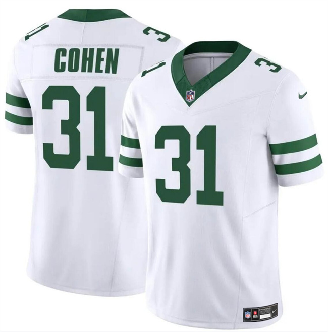 Men's New York Jets #31 Tarik Cohen White 2024 F.U.S.E. Vapor Limited Stitched Jersey