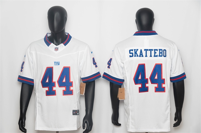 Men's New York Giants #44 Cam Skattebo White 2025 Draft F.U.S.E. Vapor Untouchable Limited Stitched Jersey