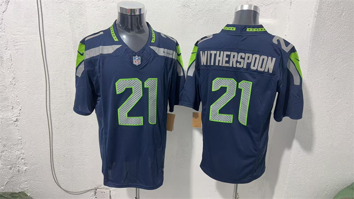 Men's Seattle Seahawks #21 Devon Witherspoon Navy 2026 F.U.S.E. Vapor Untouchable Limited Stitched Football Jersey