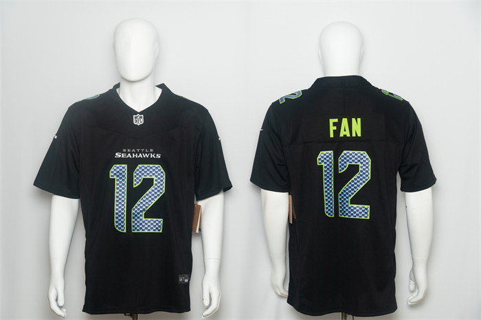 Men's Seattle Seahawks #12 Fan Black 2026 F.U.S.E. Vapor Untouchable Limited Stitched Football Jersey