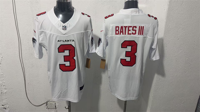 Men's Atlanta Falcons #3 Jessie Bates III White 2026 New F.U.S.E. Vapor Untouchable Limited Stitched Football Jersey Men's Atlanta Falcons #3 Jessie Bates III White 2026 New F.U.S.E. Vapor Untouchable Limited Stitched Football Jersey
