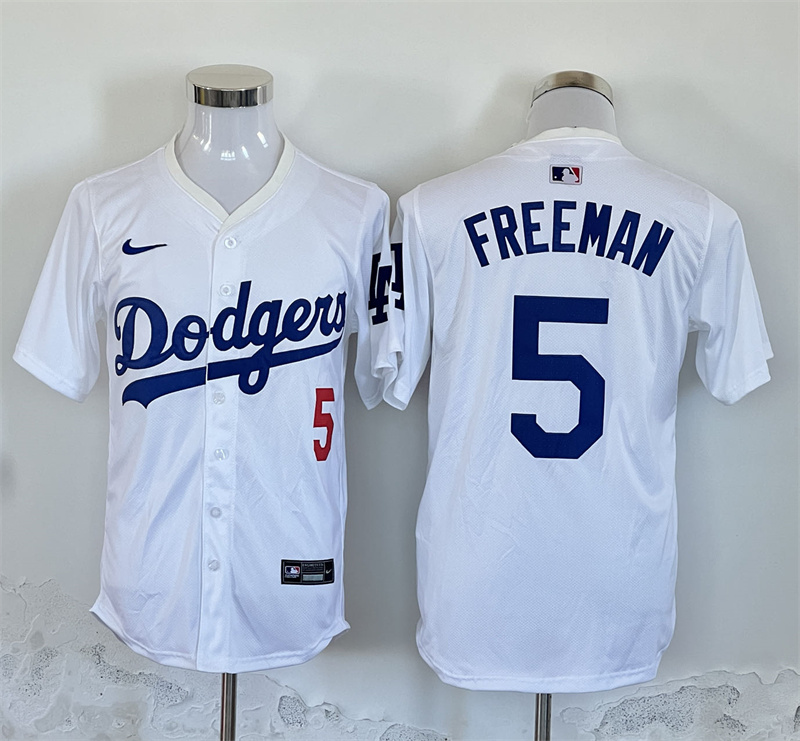 Men's Los Angeles Dodgers #5 Freddie Freeman White 2024 Limited Stitched Baseball Jersey