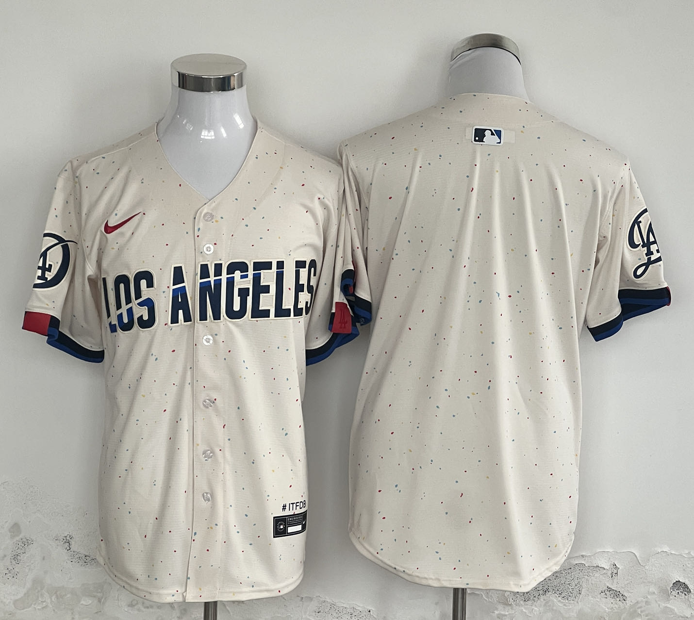 Men's Los Angeles Dodgers Blank Cream Stitched Baseball Jersey