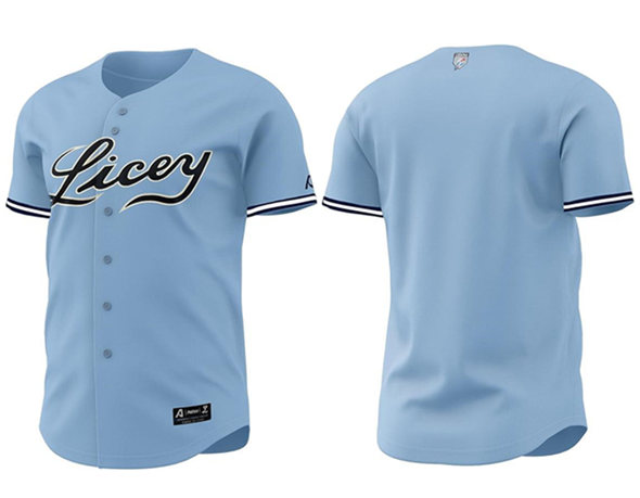 Men's Tigres del Licey Full Button Blue Stitched Baseball Jersey Men's Tigres del Licey Full Button Blue Stitched Baseball Jersey