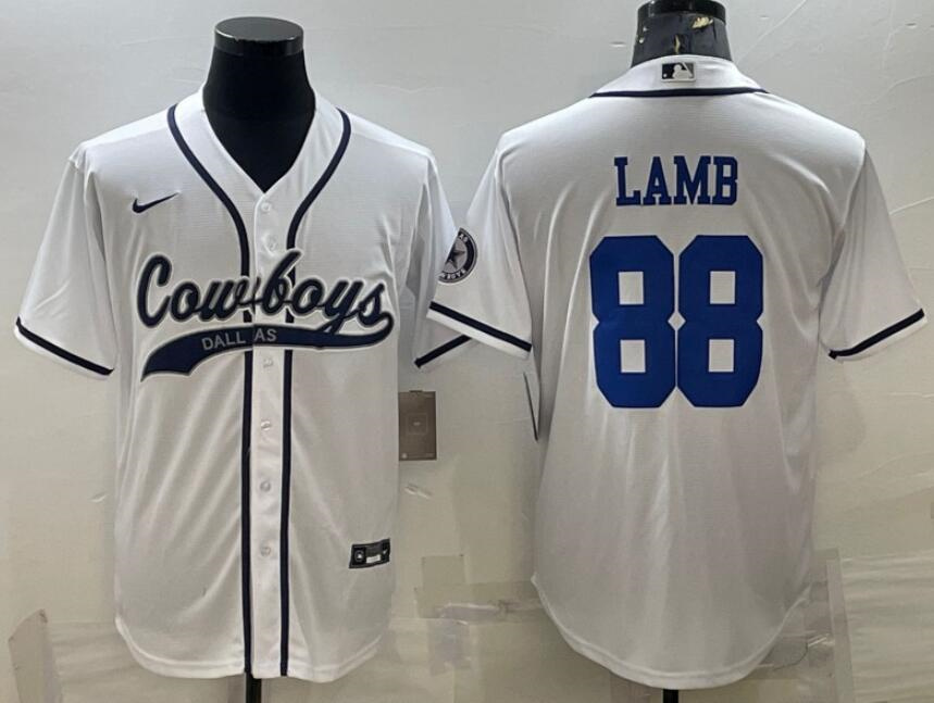 Men's Dallas Cowboys ACTIVE PLAYER Custom White Cool Base Stitched Baseball Jersey