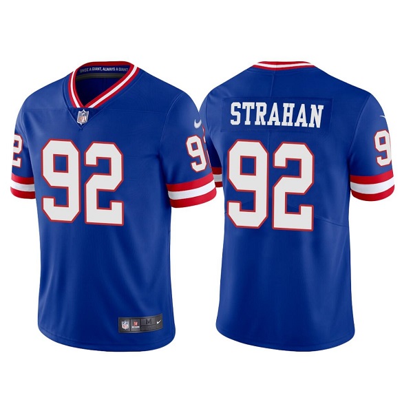 Men's New York Giants #92 Michael Strahan Royal Classic Retired Player Stitched Game Jersey