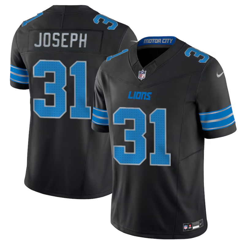 Men's Detroit Lions #31 Kerby Joseph Black 2024 F.U.S.E. 2nd Alternate Vapor Limited Stitched Jersey