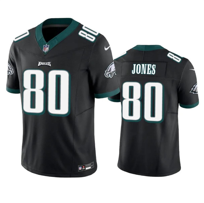 Men's Philadelphia Eagles #80 Julio Jones Black 2023 F.U.S.E. Vapor Untouchable Limited Stitched Football Jersey