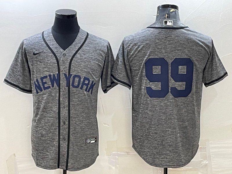 Men's New York Yankees #99 Aaron Judgey Grey Cool Base Stitched Jersey