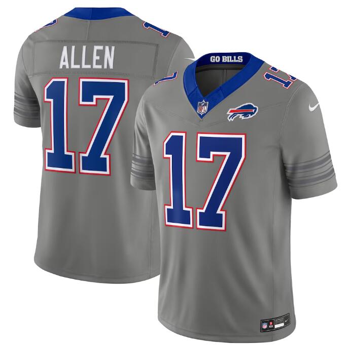 Men's Buffalo Bills Active Player Custom Gray F.U.S.E. 2026 Nickel City Vapor Stitched Football Jersey