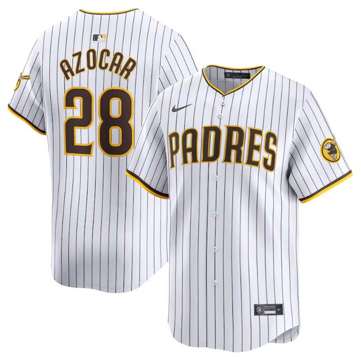 Men's San Diego Padres #28 Jose Azocar White 2024 Home Limited Stitched Baseball Jersey Men's San Diego Padres #28 Jose Azocar White 2024 Home Limited Stitched Baseball Jersey