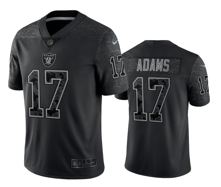 Men's Las Vegas Raiders #17 Davante Adams Black Reflective Limited Stitched Football Jersey