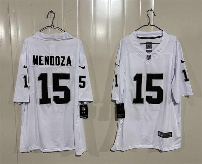 Men's Las Vegas Raiders #15 Fernando Mendoza White 2026 Draft F.U.S.E. Vapor Untouchable Limited Stitched Football Jersey