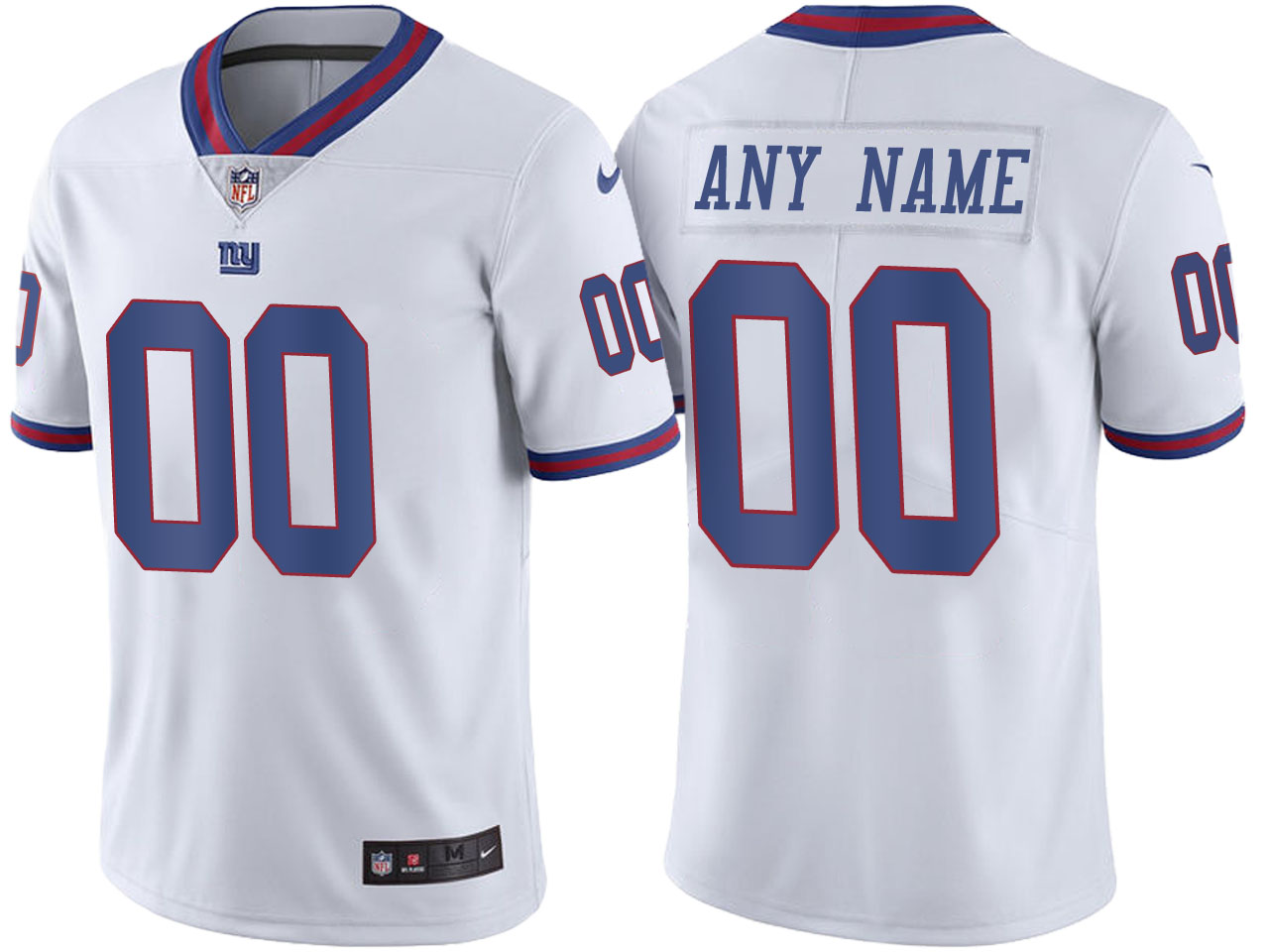 Men's New York Giants Active Player Custom White Color Rush Limited Stitched Football Jersey