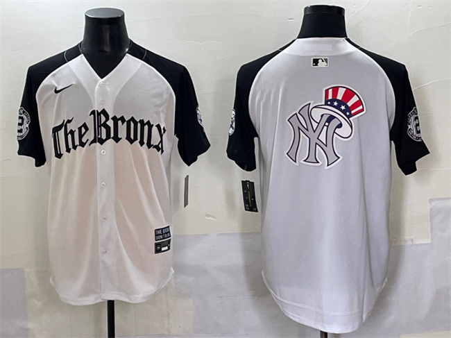 Men's New York Yankees Team Big Logo White/Black 'Gothic Legacy Edition' Vapor Premier Limited Stitched Baseball Jersey 002