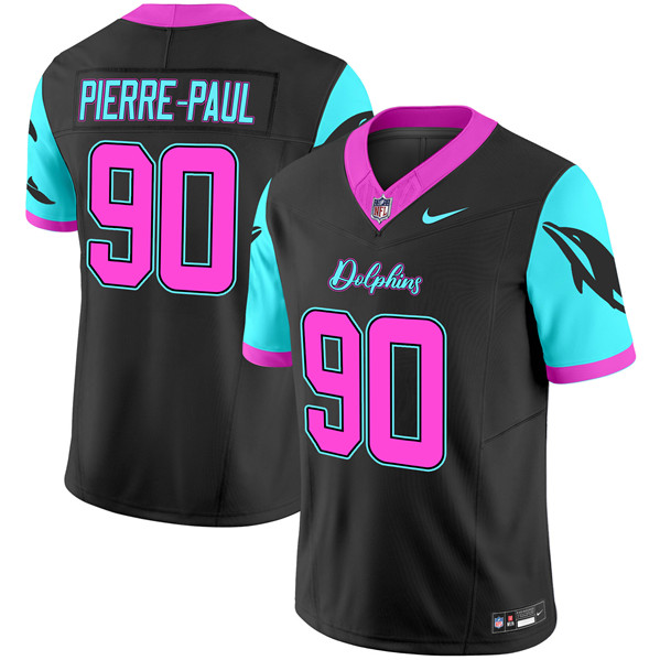 Men's Miami Dolphins #90 Jason Pierre-Paul Black F.U.S.E. "Miami Vice" Vapor Limited Stitched Football Jersey