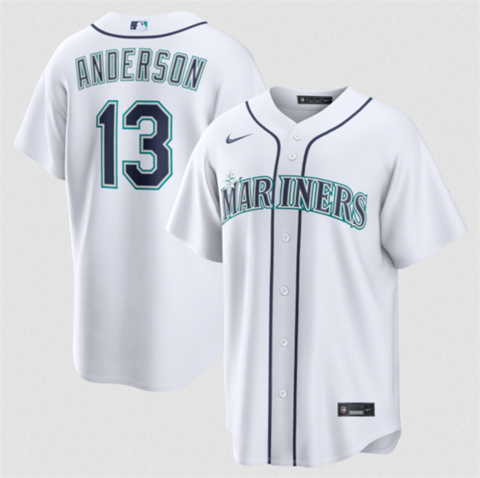 Men's Seattle Mariners #13 Kade Anderson White Cool Base Limited Stitched jersey