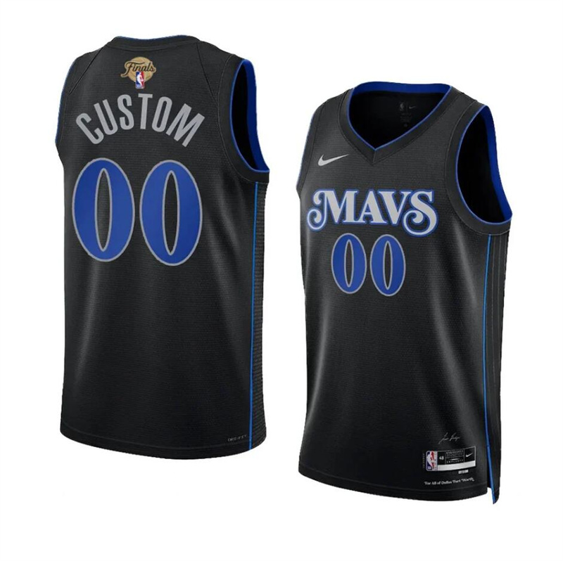 Men's Dallas Mavericks Active Player Custom Black 2024 Finals City Edition Stitched Basketball Jersey