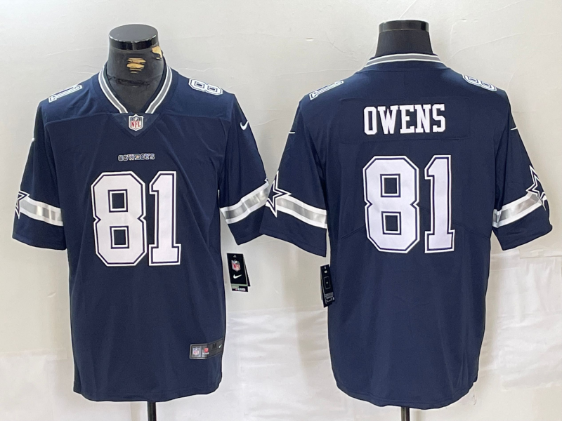 Men's Dallas Cowboys #81 Terrell Owens Navy Vapor Untouchable Limited Stitched Football Jersey