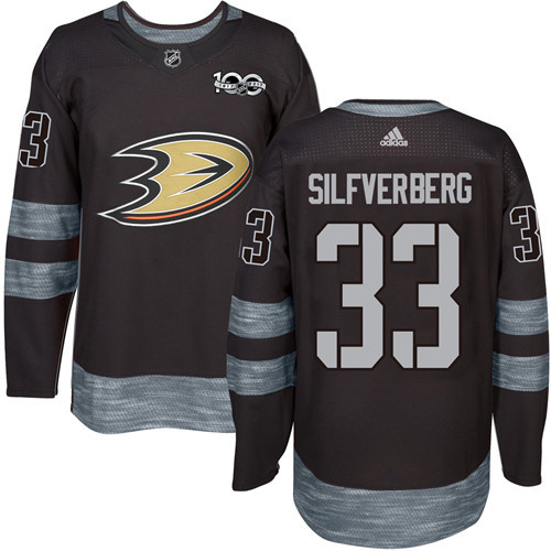 Adidas Ducks #33 Jakob Silfverberg Black 1917-2017 100th Anniversary Stitched NHL Jersey