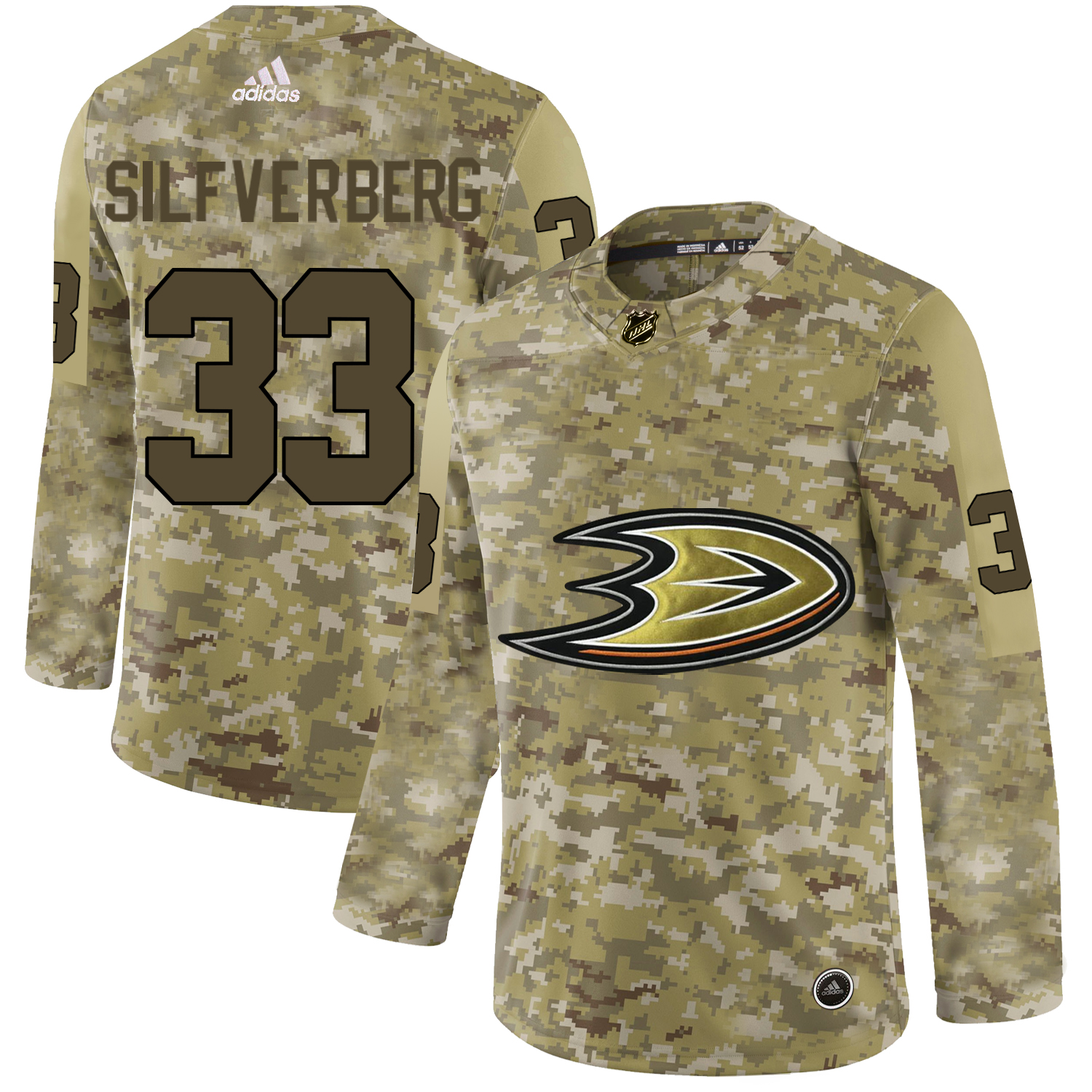 Adidas Ducks #33 Jakob Silfverberg Camo Authentic Stitched NHL Jersey