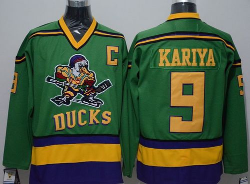 Ducks #9 Paul Kariya Green CCM Throwback Stitched NHL Jersey