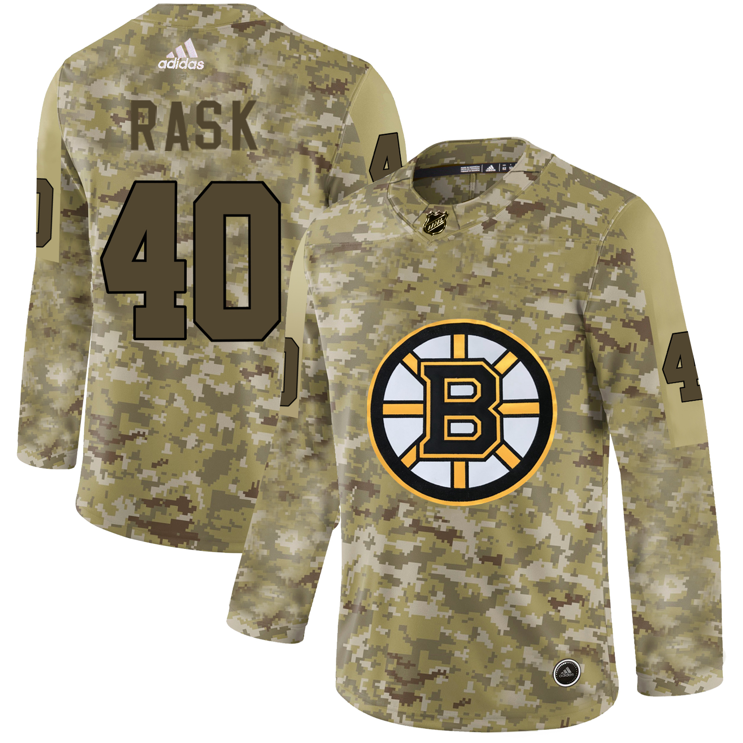 Adidas Bruins #40 Tuukka Rask Camo Authentic Stitched NHL Jersey