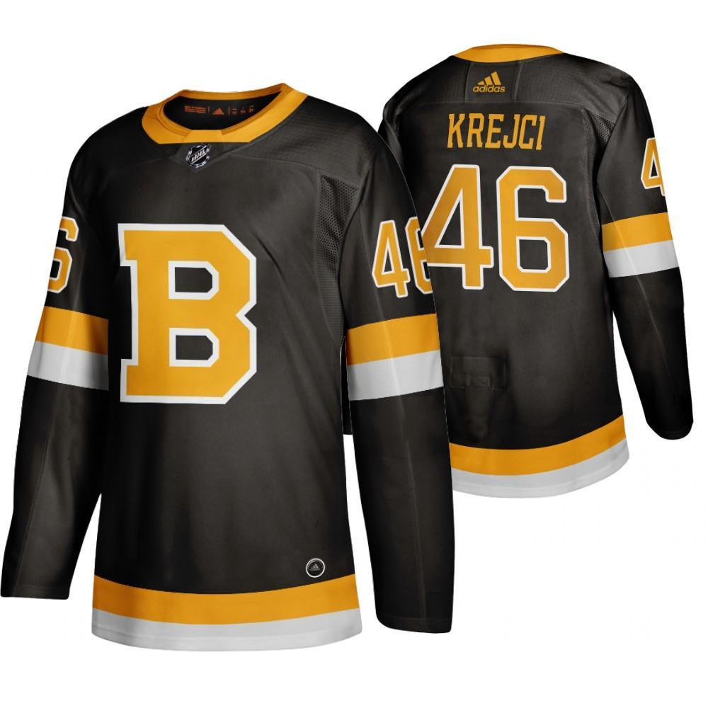 Adidas Boston Bruins #46 David Krejci Black 2019-20 Authentic Third Stitched NHL Jersey